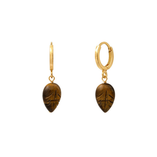 Arizona Dream tigereye leaf mini earrings