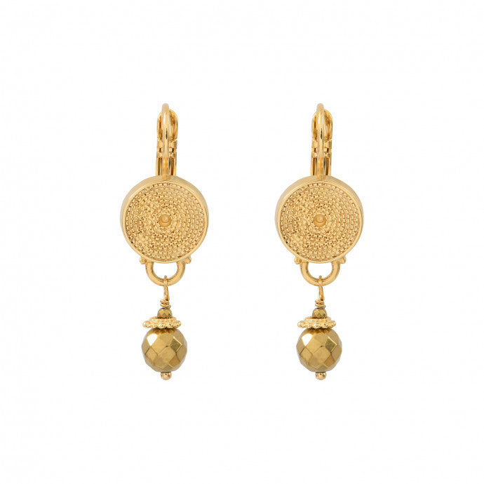 Elegant gold-plated haematite earrings