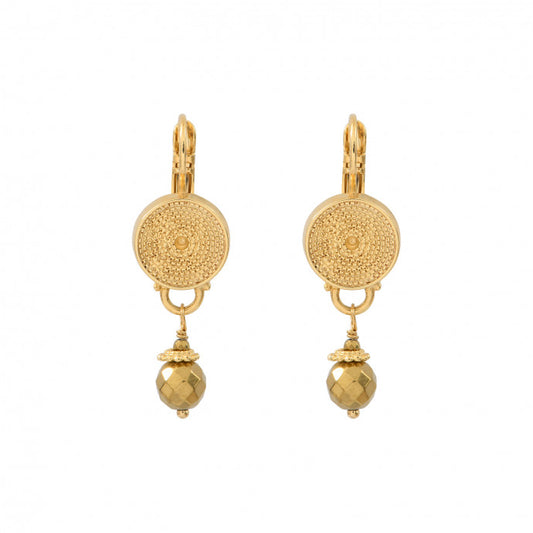 Elegant gold-plated haematite earrings