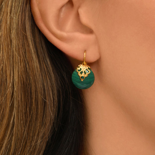 Positano malachite earrings