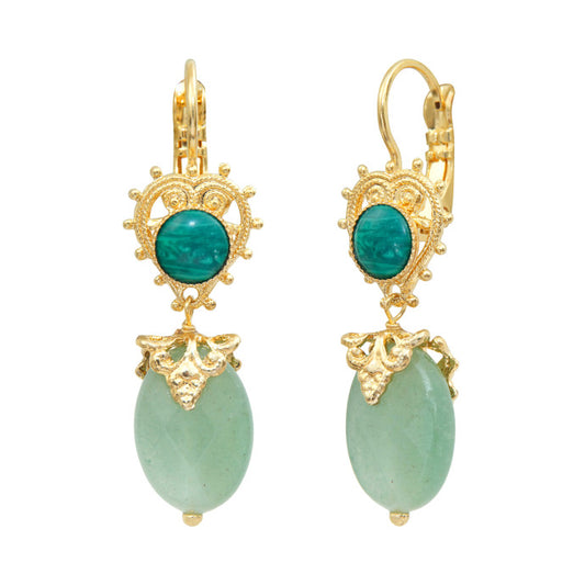 Positano aventurine and cabochon  earrings