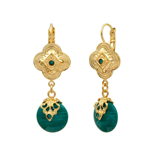 Positano malachite and crystal earrings